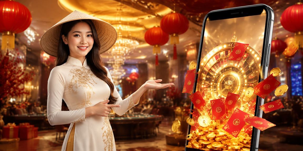 Phong cảnh Vịnh Hạ Long với bao lì xì đỏ truyền thống